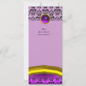 Invitation DAMASK GEMME PIERRE MONOGRAMME violet pourpre (Dos)
