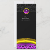 Invitation DAMASK GEMME PIERRE MONOGRAMME violet pourpre (Dos)