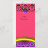 Invitation DAMASK GEMME PIERRE MONOGRAMME violet pourpre (Dos)