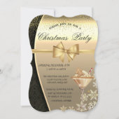 Invitation Damask Gingpain d'entreprise fête de Noël (Devant)