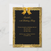 Invitation Damask Gold Bronze Diamond Black Anniversaire Part (Dos)