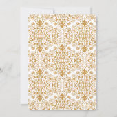 Invitation Damask Gold Masquerade Ball 50e anniversaire Invit (Dos)