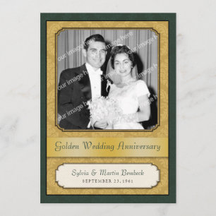 Invitation Damask Golden (50e) Anniversaire Party