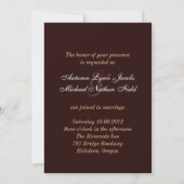 Invitation Damask Golden Feuille Mariage de automne invitatio (Dos)