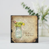 Invitation damask mason bocal douche mariage (Debout devant)