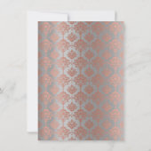 Invitation Damask Minimal Rose Gold Élégant Royal (Dos)