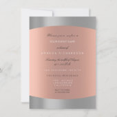 Invitation Damask Minimal Rose Gold Élégant Royal (Devant)