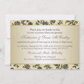 Invitation Damask Noir Doré, 50e Anniversaire de Mariage (Dos)