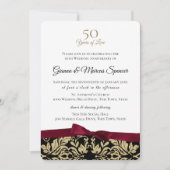 Invitation Damask Or 50e Anniversaire (Devant)