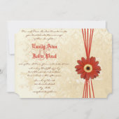 Invitation Damask Orange Gerber Daisy (Devant)