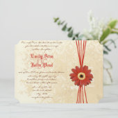 Invitation Damask Orange Gerber Daisy (Debout devant)