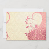 Invitation Damask Parisienne - Honeysuckle & Mariage ivoire (Dos)