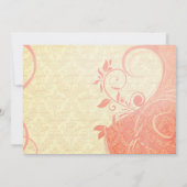 Invitation Damask Parisienne - Mariage rose et crème (Dos)