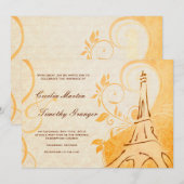 Invitation Damask Parisienne - Marmalade & Fall Spice Mariage (Devant / Derrière)