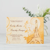 Invitation Damask Parisienne - Marmalade & Fall Spice Mariage (Debout devant)