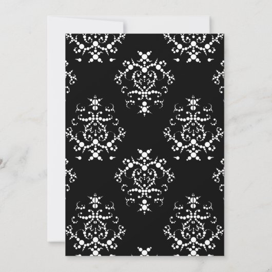 Invitation Damask Pattern, Black and White, Vow Renewal (Dos)