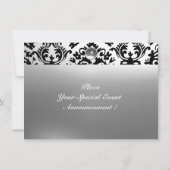 Invitation DAMASK PIERRE PRÉCIEUSE MONOGRAMME blanc (Dos)