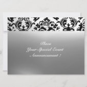 Invitation DAMASK PIERRE PRÉCIEUSE MONOGRAMME blanc (Dos)