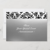 Invitation DAMASK PIERRE PRÉCIEUSE MONOGRAMME blanc (Dos)