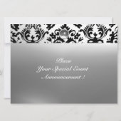 Invitation DAMASK PIERRE PRÉCIEUSE MONOGRAMME blanche (Dos)