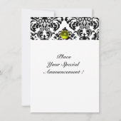 Invitation DAMASK PIERRE PRÉCIEUSE MONOGRAMME jaune blanc rs (Dos)