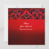 Invitation DAMASK PIERRE PRÉCIEUSE MONOGRAMME rouge burgundi (Dos)
