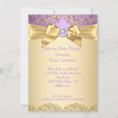 Invitation Damask Princesse Bébé Fille de Naissance Ethnique (Dos)