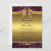 Invitation Damask Quinceanera Elegant Or Rose (Dos)