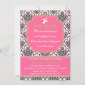 Invitation Damask rose et Baby shower vert (Devant)