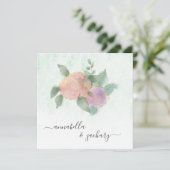 Invitation *~* Damask ROSE QR RSVP Paillettes - AR12 Mariage (Debout devant)