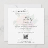 Invitation *~* Damask ROSE QR RSVP Paillettes - AR12 Mariage (Dos)