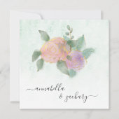 Invitation *~* Damask ROSE QR RSVP Parties scintillant - Mari (Devant)