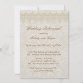 Invitation Damask Swan Elegance Ivory - Dîner de répétition (Dos)