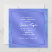 Invitation Damask Turquoise Purple Sweet 16 Anniversaire (Dos)