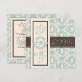 Invitation Damask Tweets Mariage Inviter Carré (Devant / Derrière)