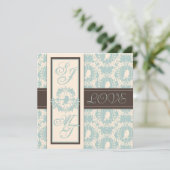 Invitation Damask Tweets Mariage Inviter Carré (Debout devant)