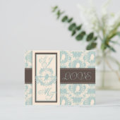 Invitation Damask Tweets Wedding Invite Card 2 (Debout devant)