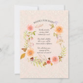Invitation Damask Typographie Blush n Or Aquarelle Florale (Dos)