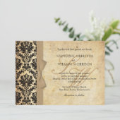 Invitation Damask Vintage boue d'ivoire (Debout devant)