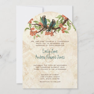 Invitation Damask Vintages Inséparables Tea Stain Wedding Inv