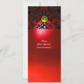 Invitation DAMASQUE MONOGRAMME PIERRE PRÉCIEUSE  jaune rouge (Dos)