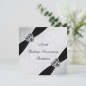 Invitation Damassé 60e Anniversaire de Mariage (Debout devant)