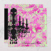 Invitation Damassé de rose de chaux de lustre de la (Devant / Derrière)