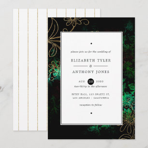 Invitation Damassé floral vintage
