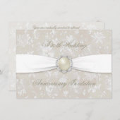 Invitation Damassé gras 30e anniversaire de mariage Invitatio (Devant / Derrière)