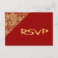 Damassé indien rouge et or RSVP