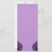 Invitation Damassé lilas sur l'invitation noir de partie de (Dos)