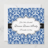 Invitation Damassé marocaine bleue et blanche (Dos)