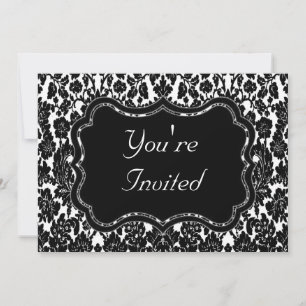 Invitation Damassé noir et blanc