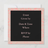 Invitation Damassé noir et rose (Dos)